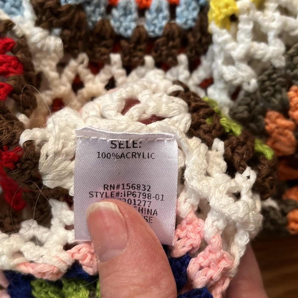 Handmade Granny Square Crochet Cardigan, swim suit cover up/ long cardig… - Picture 13 of 16